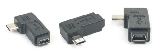 Adapter Kątowy Micro USB do Mini USB M/F PRAWY