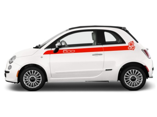 DEDYKOWANE NAKLEJKI Fiat 500 - KWIATY HIBISCUS !