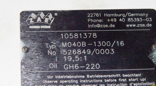 KĄTOWA PRZEKŁADNIA REDUKCYJA - ŚLIMAKOWA firmy ZAE