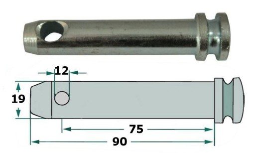 Sworzeń łącznika centralnego 19mm dł. rob. 70mm