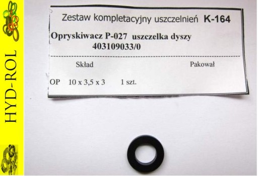 Uszczelnienie Uszczelka Dyszy Opryskiwaczy K-164