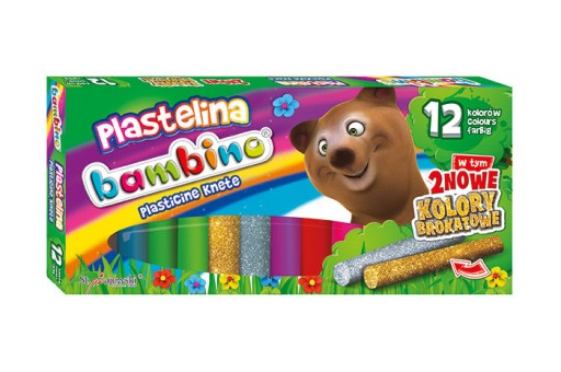 P723 PLASTELINA BAMBINO 12 KOL. ZŁOTA SREBRNA