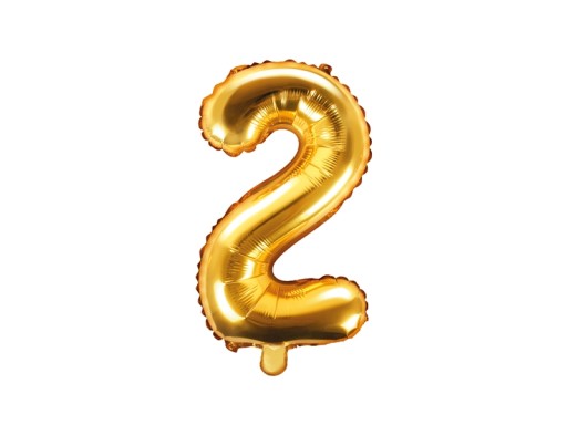 Balon 2 złoty na urodziny 35cm 1szt FB10M-2-019