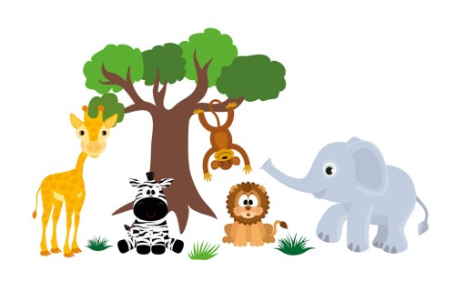 Naklejka ścienna ZOO pociąg zwierzęta! Duży wybór!