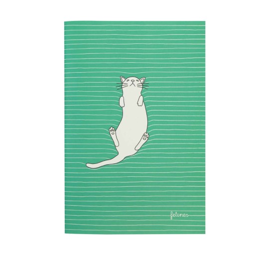 średni zeszyt - koty - feline fine (bold green)