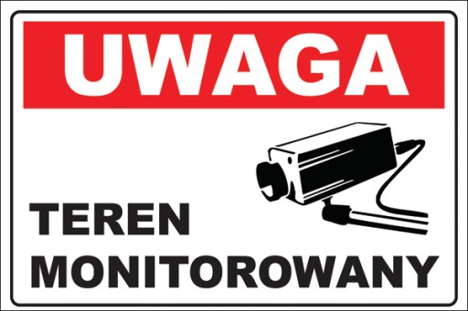 TABLICZKA TEREN MONITOROWANY 3mm DIBOND 40x30 cm