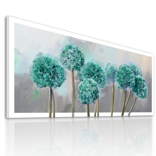 0310 Obraz na płótnie KWIATY CZOSNEK 120x50cm