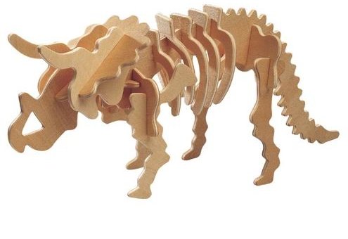 PUZZLE DREWNIANE 3D DINOZAUR TRICERATOPS J001