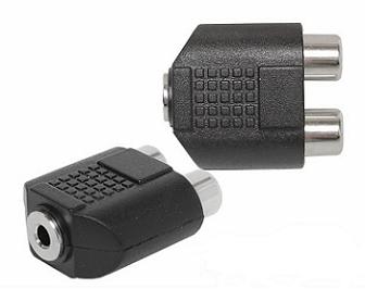 Adapter PRZEJŚCIE gniazdo JACK 3.5 - 2x RCA 4063J