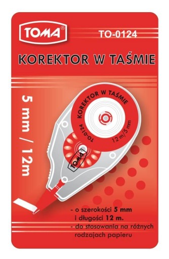 Korektor w taśmie TO-0124 TOMA 5 mm / 12 m *cena