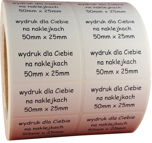 50x25mm vlepki adresówki nalepki naklejki wydruki