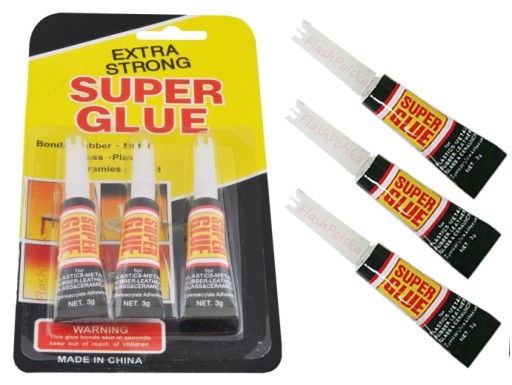 KLEJ SUPER GLUE szybki i mocny 3 sztuki w zestawie