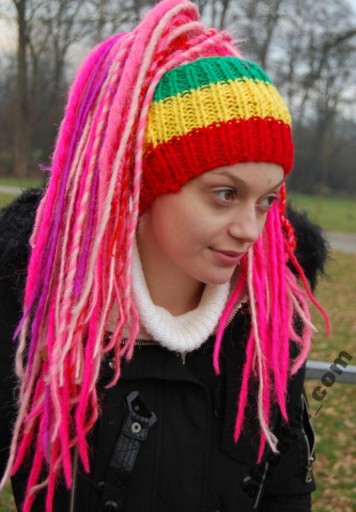 rock opaska rasta na dredy,warkoczyki,jamajka