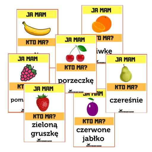 JA MAM, KTO MA? gra dydaktyczna OWOCE