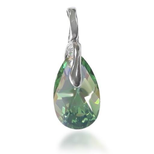 SWAROVSKI WISIOREK SREBRNY KRYSZTAŁ PERIDOT AB