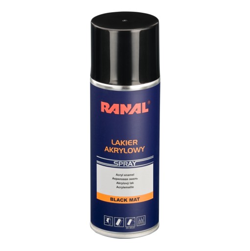 Ranal - Lakier Akrylowy Czarny mat 400ml spray