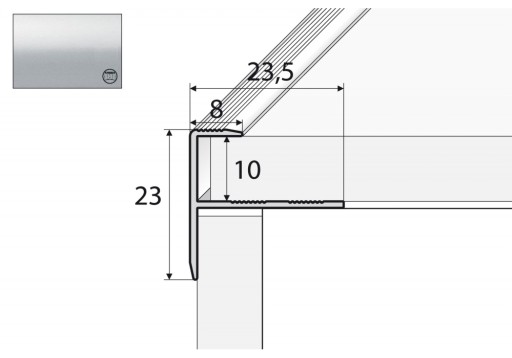 Profil schodowy do glazury A85 - 200cm SREBRO