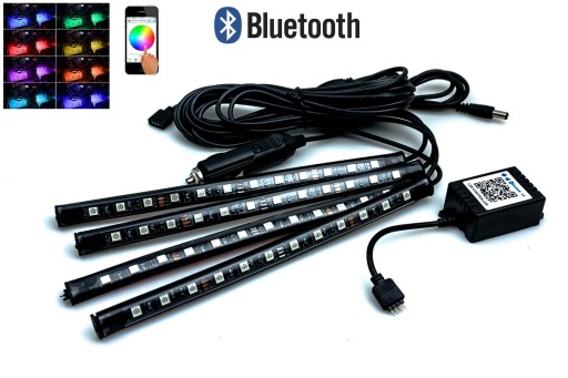 OŚWIETLENIE WNĘTRZA KABINY AUTA RGB 36LED BLUETOTH