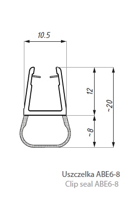 Uszczelka kabin kabiny prysznicowej 125cm ABE 6-8