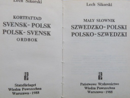 SŁOWNIK SZWEDZKO - POLSKI POLSKO - SZWEDZKI