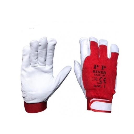 PROTECTIVE WORKING GLOVES WITH LEATHER VELCRO