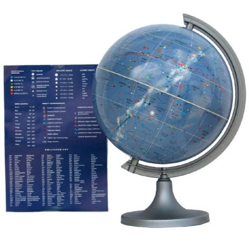 Globus EDUKACYJNY Dla DZIECI Mapa ŚWIATA Naukowy Globus 250mm Nieba OPISY