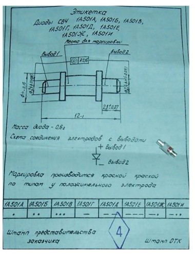 Rosyjska dioda mikrofalowa 1A501D