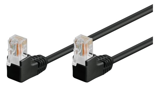 PRZEWÓD PATCHCORD UTP KAT.5E KĄTOWY 90° 0.5 CZARNY