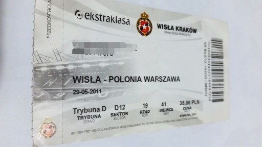 bilet WISŁA Kraków - POLONIA Warszawa 29.05.2011