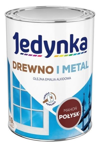 Jedynka drewno i metal Mahoń połysk 0.9L