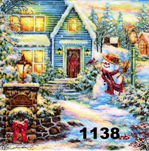 Serwetki do decoupage-1szt -ZIMA- ŚWIĘTA -NR 1138