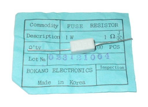 REZYSTOR BEZPIECZNIKOWY 1ohm 1Wat 1R 1W 50sztuk