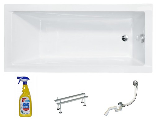WANNA AKRYLOWA BESCO MODERN 150x70 + SYFON + NOGI
