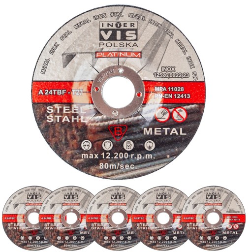 TARCZE TARCZA 125 x 6,0 mm DO SZLIFOWANIA METALU I STALI