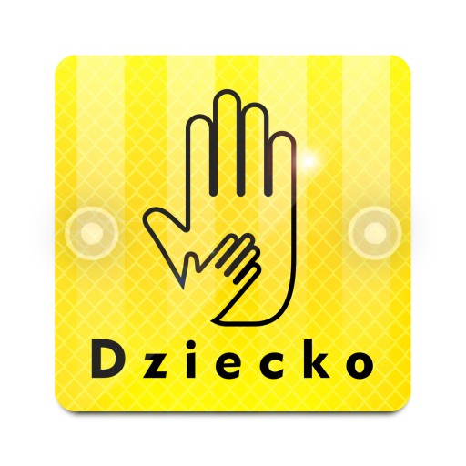 DZIECKO SUPER ODBLASK NA AUTO SAMOCHÓD PRZYSSAWKI