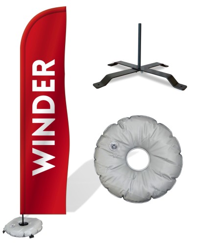 Flying baner WINDER 290cm + Podstawa KRZYŻAK+ koło