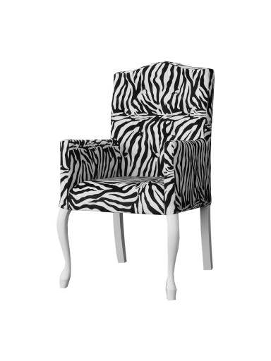 Fotelik wzór ANIMAL Zebra Styl Ludwik 87x50x55cm