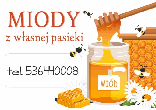 TABLICA REKLAMOWA NA PRZYSSAWKĘ ~ 30 x 42,5cm miód