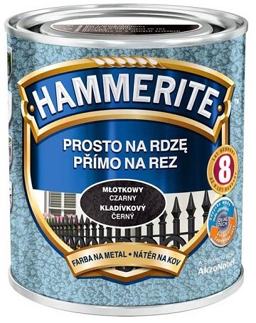 HAMMERITE FARBA NA RDZĘ CZARNY MŁOTKOWY 0,7L