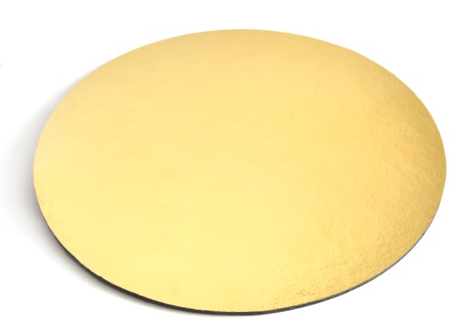 Podkład pod TORT 22 cm OKRĄGŁY ZŁOTY Gruby 3 mm