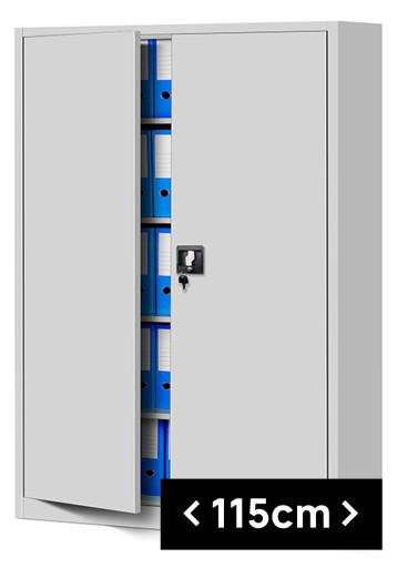 Szafa biurowa szeroka na akta, medyczna, loftowa, JAN NOWAK JAN II: szara