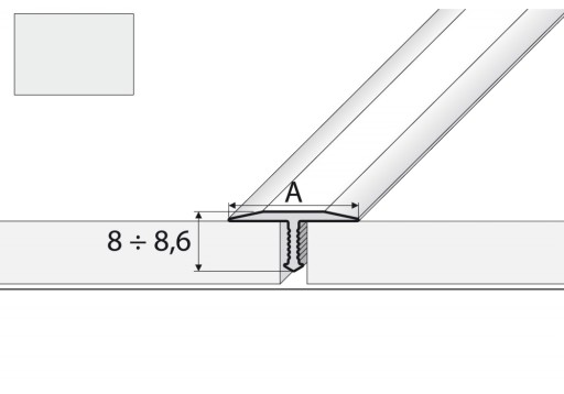 Profil fugowy A54 - 200cm/13mm ALUMINIUM