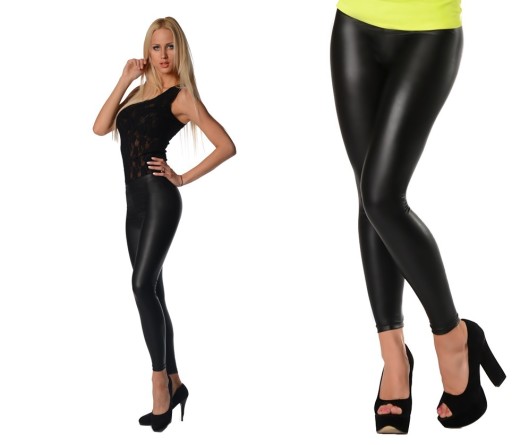 Lateksowe LEGGINSY GETRY SPODNIE LATEX roz.S/36