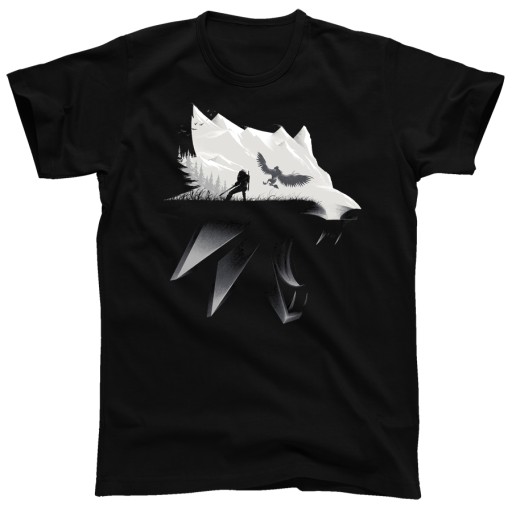 Wiedźmin 3: Wolf Silhouette koszulka, t-shirt 3XL