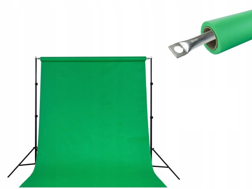 ZESTAW + ZIELONE TŁO GREEN SCREEN 1.6x5m 160x500cm