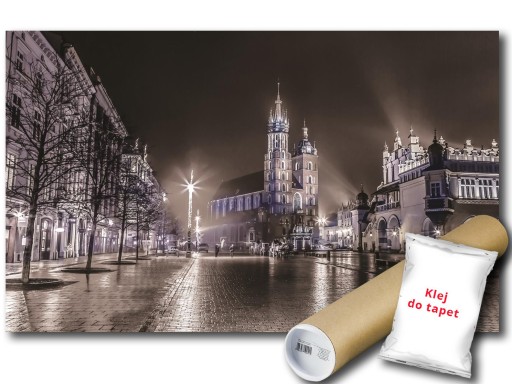 FOTOTAPETA WINYLOWA KRAKÓW RYNEK WIECZÓR 312x219