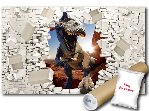 FOTOTAPETA FLIZELINA DINOZAUR ŚCIANA 3D 152x104