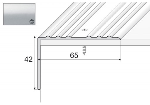 Kątownik aluminiowy A32, 120cm SREBRO 42x65mm