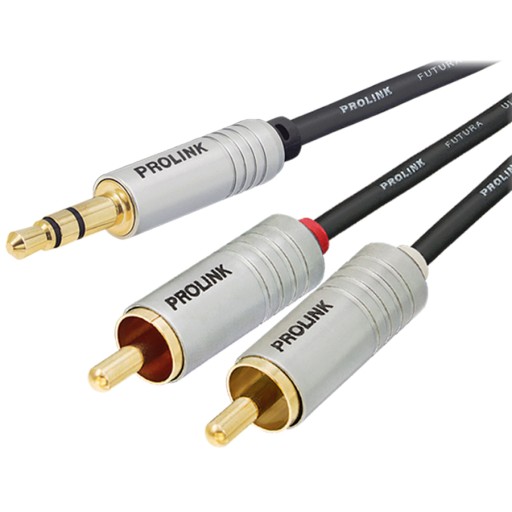 KABEL 2 RCA-3.5mm JACK PROLINK FUTURA SLIM FSL 1m