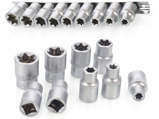 KLUCZE NASADOWE TORX 9el E10-E24 NASADKI 1/2 TORKS